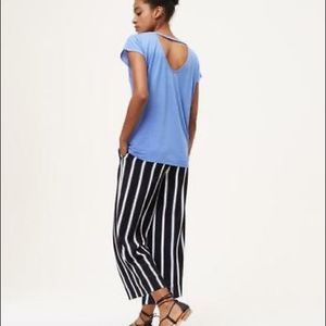 Blue Bar Back Mixed Media Top | Size: XS